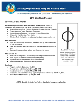 2016 Bike Rack Program