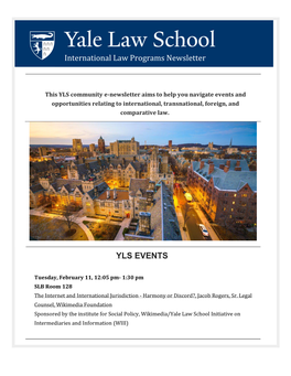 International Law Programs Newsletter YLS