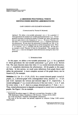 A Greedoid Polynomial Which Distinguishes Rooted Arborescences