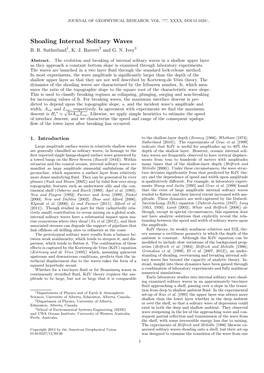 Shoaling Internal Solitary Waves B