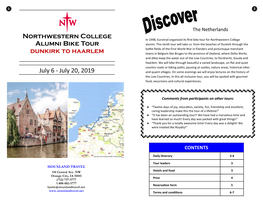 July 20, 2019 Northwestern College Alumni Bike Tour Dunkirk to Haarlem