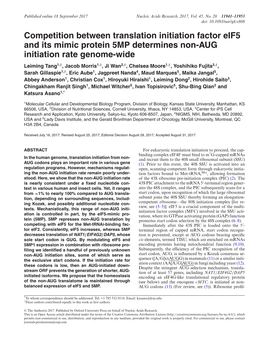 Competition Between Translation Initiation Factor Eif5 and Its Mimic