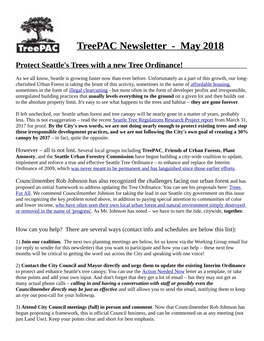 Treepac Newsletter - May 2018