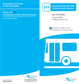 Stockland Green Hills to Newcastle Airport Bus Timetable Via Ashtonfield, Beresfield, Woodberry and Raymond Terrace