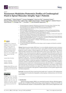 Nusinersen Modulates Proteomics Profiles of Cerebrospinal Fluid in Spinal Muscular Atrophy Type 1 Patients