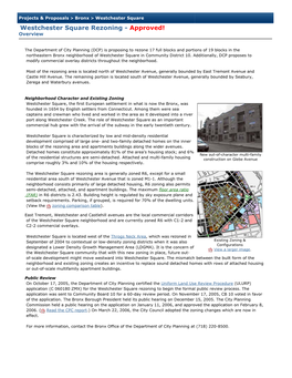 Westchester Square Rezoning - Approved! Overview