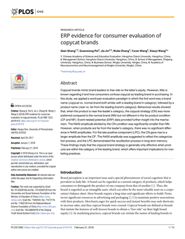 ERP Evidence for Consumer Evaluation of Copycat Brands