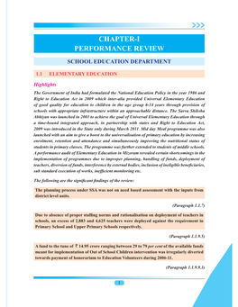 Chapter-I Performance Review