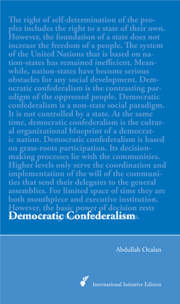 Democratic Confederalism Is a Non-State Social Paradigm