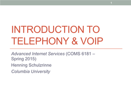 Introduction to Telephony & Voip