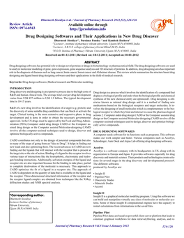 Drug Designing Softwares and Their Applications in New Drug Discover