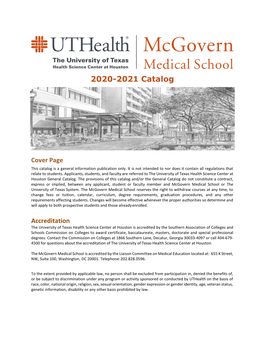 2020-2021 Mcgovern Medical School