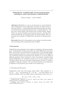 Pudgyturtle: Variable-Length, Keystream-Dependent Encoding to Resist Time-Memory Tradeoﬀ Attacks