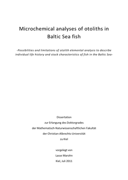Microchemical Analyses of Otoliths in Baltic Sea Fish