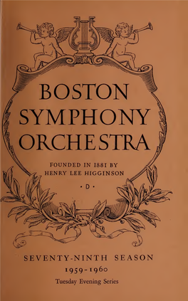 Boston Symphony Orchestra Concert Programs, Season 79, 1959-1960