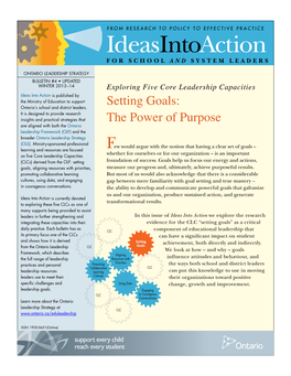 Ideas Into Action for School and System Leaders: Setting Goals