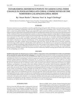 Establishing Reference Points to Assess Long-Term Change in Zooxanthellate Coral Communities of the Northern Galapagos Coral Reefs