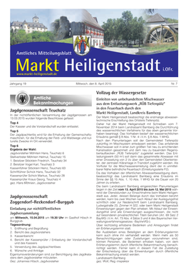 Mitteilungsblatt Nr. 07 Vom 08.04.2015