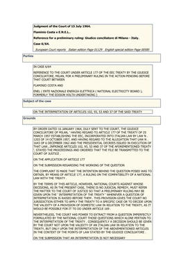 Judgment of the Court of 15 July 1964