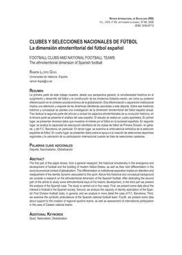 CLUBES Y SELECCIONES NACIONALES DE FÚTBOL La Dimensión Etnoterritorial Del Fútbol Español