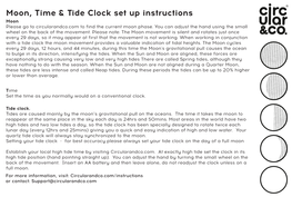 Moon, Time & Tide Clock Set up Instructions