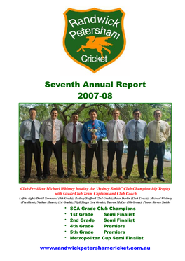 Randwick Petersham Cricket 2007-08 Highlights