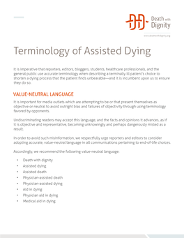 Terminology of Assisted Dying