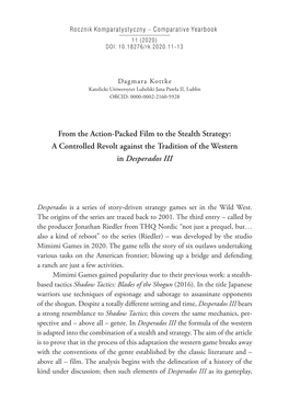 From the Action-Packed Film to the Stealth Strategy: a Controlled Revolt Against the Tradition of the Western in Desperados III