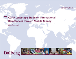 CGAP Landscape Study on International Remittances Through Mobile Money Final Report Context of This Study