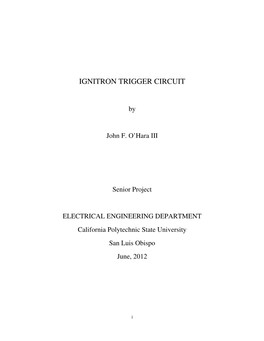 Ignitron Trigger Circuit