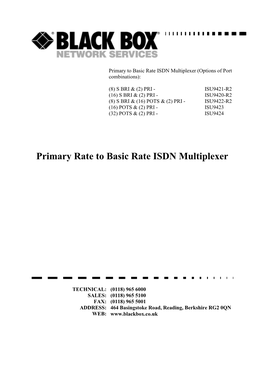 Primary Rate to Basic Rate ISDN Multiplexer