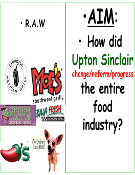 • How Did Upton Sinclair the Entire Food Industry?