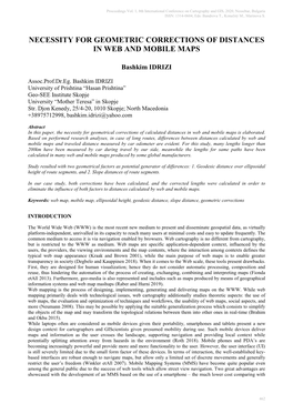 Necessity for Geometric Corrections of Distances in Web and Mobile Maps