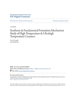 Synthesis & Fundamental Formation Mechanism Study of High