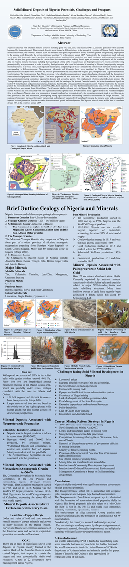 Solid Mineral Deposits of Nigeria: Potentials, Challenges and Prospects