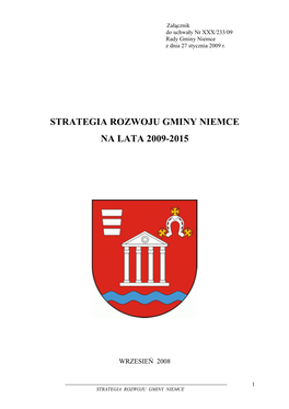 Strategia Rozwoju Gminy Niemce Na Lata 2009-2015