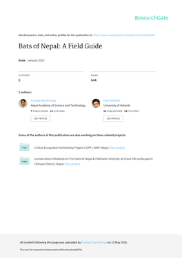 Bats of Nepal: a Field Guide