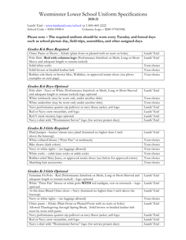 OMCS Uniform Specifications