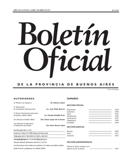 Boletin Oficial De La Provincia De Buenos Aires