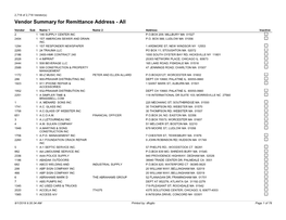 Vendor Summary for Remittance Address - All