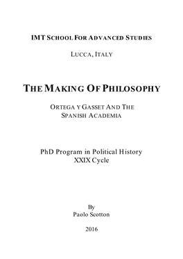 The Making of Philosophy