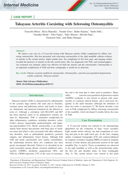 Takayasu Arteritis Coexisting with Sclerosing Osteomyelitis