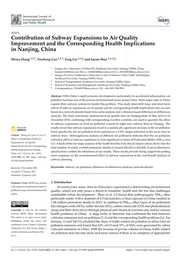 Contribution of Subway Expansions to Air Quality Improvement and the Corresponding Health Implications in Nanjing, China