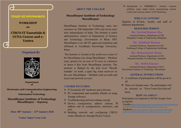 Organized by WORKSHOP on CISCO-IT Essentials & CCNA Course and E- Yantra