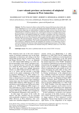 An Inventory of Subglacial Volcanoes in West Antarctica