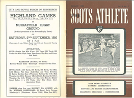 HIGHLAND GAMES (Under S.A.A.A., S.W.AJLA,, S.N.C.U., and S.A.W.A