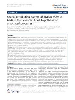 Spatial Distribution Pattern of Mytilus Chilensis Beds in the Reloncaví Fjord