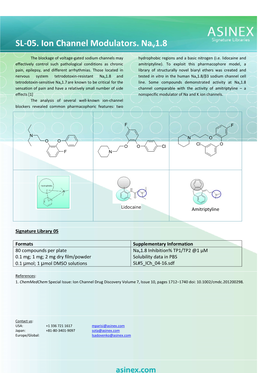 SL-05. Ion Channel Modulators. Nav1.8