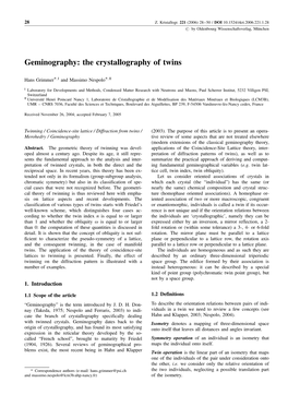 The Crystallography of Twins