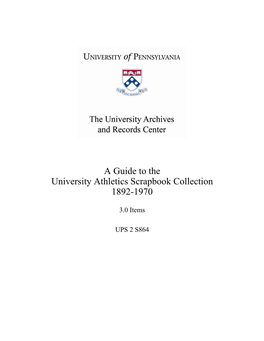 Guide, University Athletics Scrapbook Collection